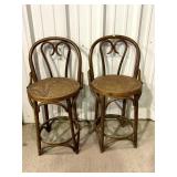 Pair of Mid Century Bentwood Bar Stools