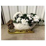 Decorative Floral Arrangement in Swan Planter
