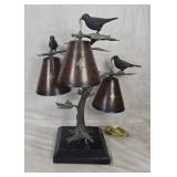 Maitland Smith Patina Brass Bird and Tree Lamp