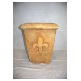Concrete Tapered Square Fleur De Lis Planter