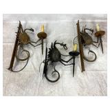 Vintage Artistic Wrought Iron Dragon Wall Sconces
