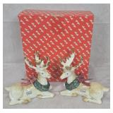 Fitz & Floyd Christmas Garland Stag Candleholders
