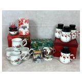 Lot of Various Christmas Mugs, Décor and More