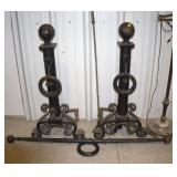 Lot of Cannonball Cast Iron Andirons