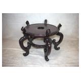 Vintage Oriental-Style Carved Wooden Fishbowl