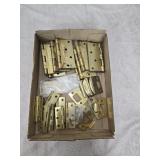 Lot of Brass Plated Steel Butt Hinges