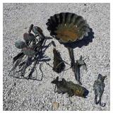 Lot of Metal Garden Art Pieces