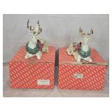 Fitz & Floyd Christmas Garland  Stag Centerpieces