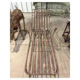 Mid Century Vintage Wrought Iron Cahise Lounger