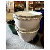 Pair of Decorative Glazed Ceramic Planters