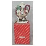 Fitz & Floyd Christmas Quilt Santa Figure Pitcher