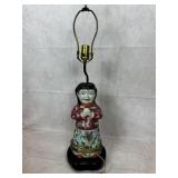 Vintage Chinese Porcelain Figurine Table Lamp