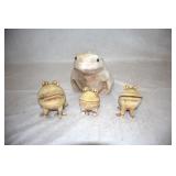 Lot of Stoneware Frog Sculptures