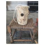 Lot of Rustic Footstool and Birdhouse