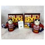 Anheuser-Busch Budweiser Bud-Man Beer Steins