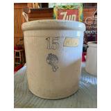 Vintage 15 Gallon Stoneware Crock