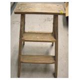 Primitive Wooden 2 Step Ladder Stool