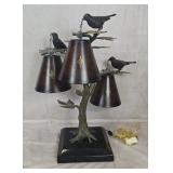 Maitland Smith Patina Brass Bird and Tree Lamp