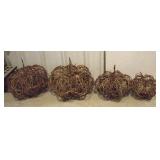 Lot of Woven Grapevine Pumpkins