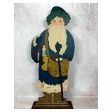 Vintage Hand-Painted Wooden Santa