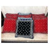 Lot of Classic Paisley Pattern Bandana Pillows