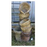 Rustic 3 Tier Stacked Pot  Floor Water Fountain