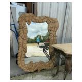 Wood Palm Frond Mirror