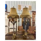 Mid Century French Empire Candelabra Table Lamps