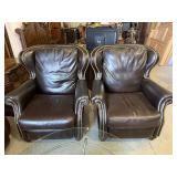 Bradington Young Leather Wing Back Recliner Chairs