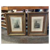 Framed Architectural Etchings