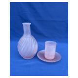 Depression Glass Tumble Up Bedside Water Carafe