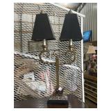 French Scrolled Black/Gold Table Lamp