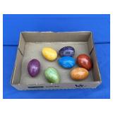 Italian Hand Carved Mulit-Color Alabaster Eggs