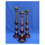 Set of Decorative Red Candle Holders