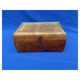 Leather Box Featuring a Geometric Tooled Design