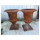 Classic Campana-Form Cast Iron Garden Urns