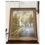 Vintage Oil on Canvas Landscape Painting