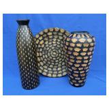Bamboo Marquetry Inlaid Vases/Decorative Plate