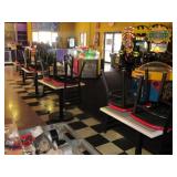 4 Small Tables & 8 Metal Frame Chairs