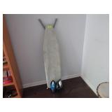 IRONING BOARD AND 2 IRONS
