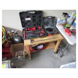 ASSORTED TOOLS AND TABLE