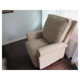 RECLINER, CREAM TWEED FABRIC