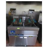 ANETS STAINLESS STEEL DOUBLE FRYER GAS