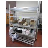 ALUMINUM SHELF WITH CONTENTS
