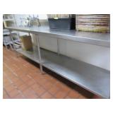 STAINLESS STEEL WORK TABLE APPROX 12 FT