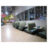 NINE BOOTHS AND 7 TABLES, APPROX.