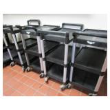 SIX BLACK MOBILE CARTS