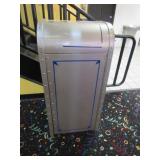 Grey Metal Trash Can