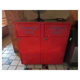 4 RED TRASH CANS