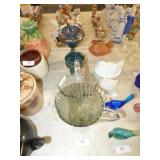 GLASS PITCHER, GLASS BASKET, CARNIVAL GLASS ITEMS GLASS PITCHER, GLASS BASKET, CARNIVAL GLASS ITEMS